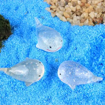 

Cute Whale Glitter DIY Miniature Sea Animal Resin Ornament Fish Tank Decoration