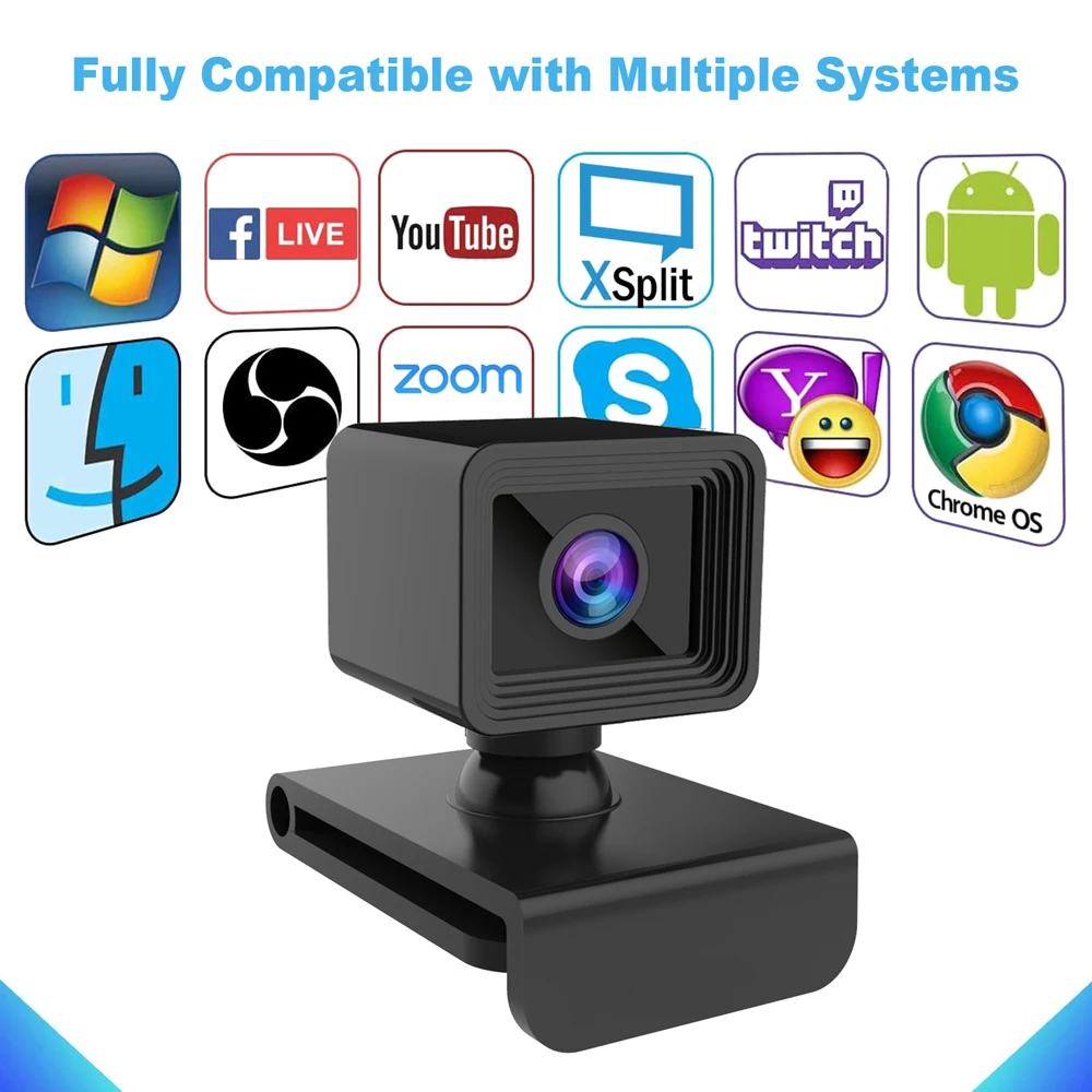 

HD Webcam 1080P Mini Computer PC WebCamera with USB Plug Rotatable Cameras for Live Broadcast Video Web cam Streaming Learning