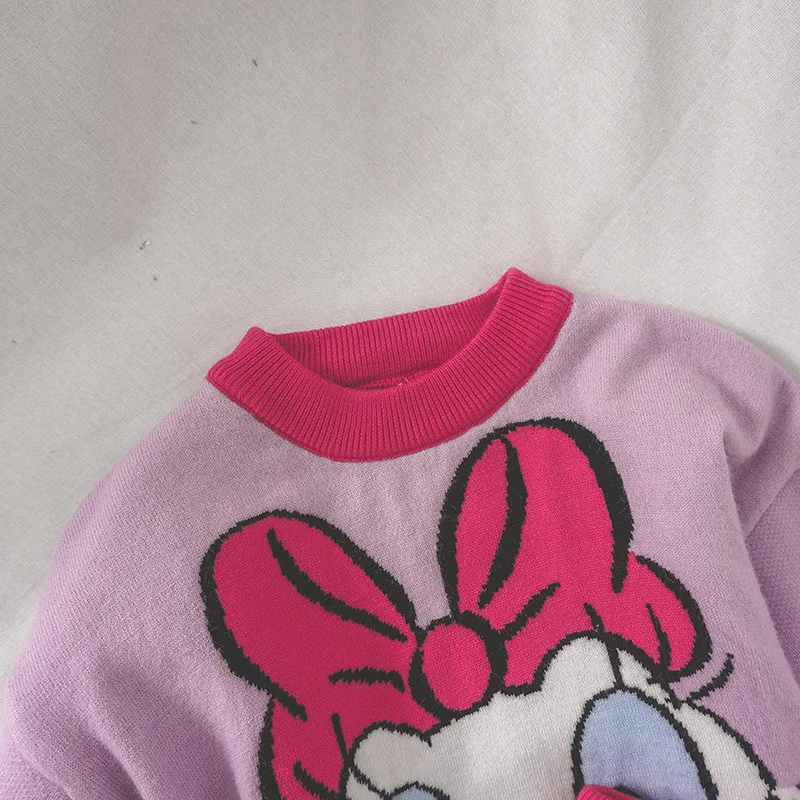 Toodler Kids Girls Clothing Sets Knitted Cartoon Kids Duck Sweet Kids Clothings