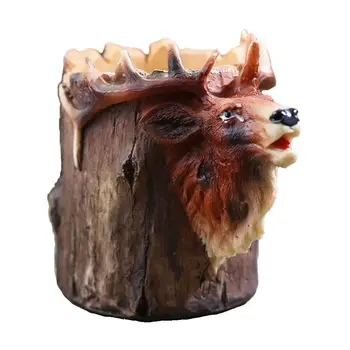 

Cartoon Elk Shape Pen Holder Brush Pot Desk Organizer Office School Stationery