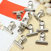 Серебряный Нержавеющая сталь металлическое шарнирное крепление зажимы файл деньги Бумага связующего зажимом офис инструмент для домашних животных 10 шт./компл. 22 мм Мини зажимы