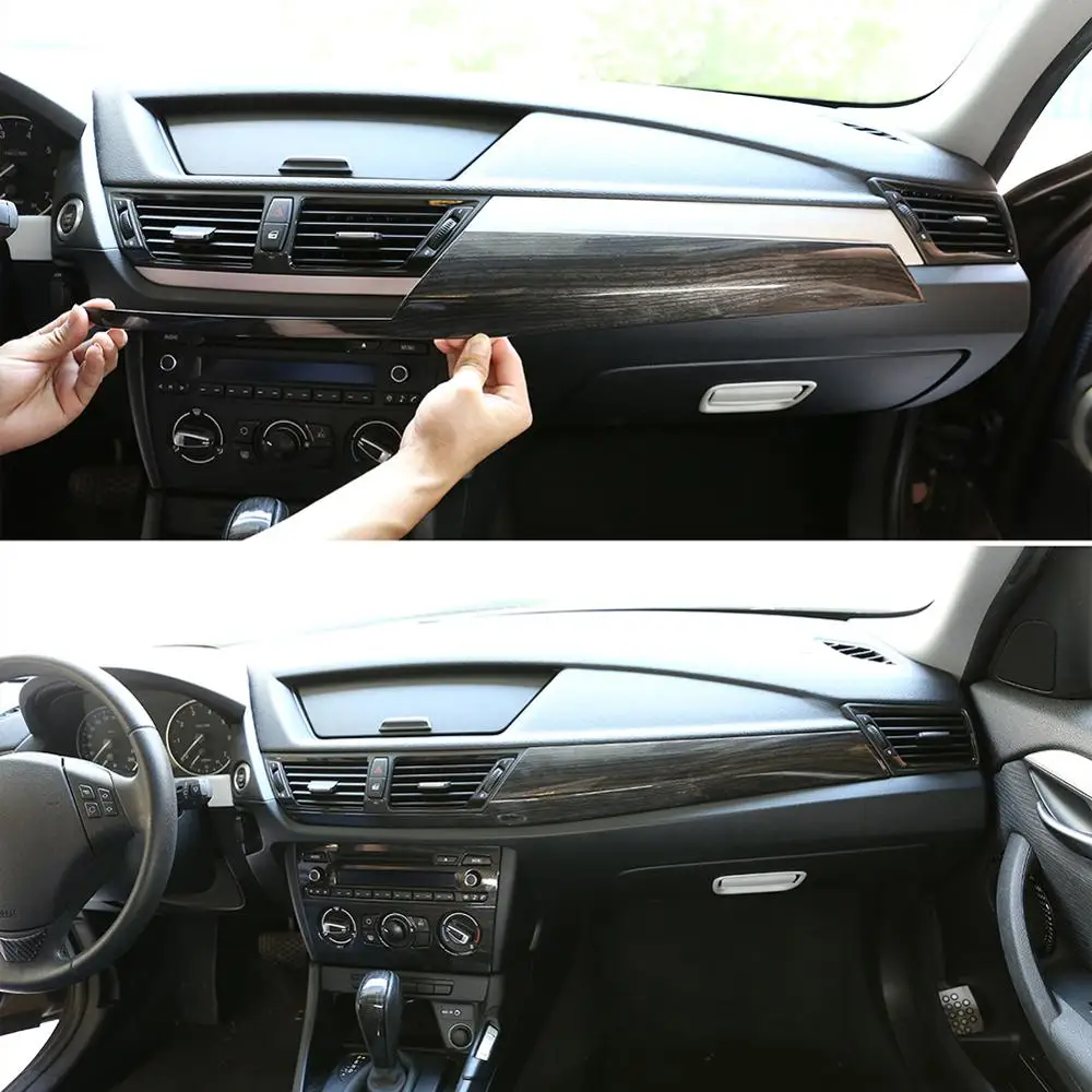 Black Wood Grain ABS Plastic Stickers Center