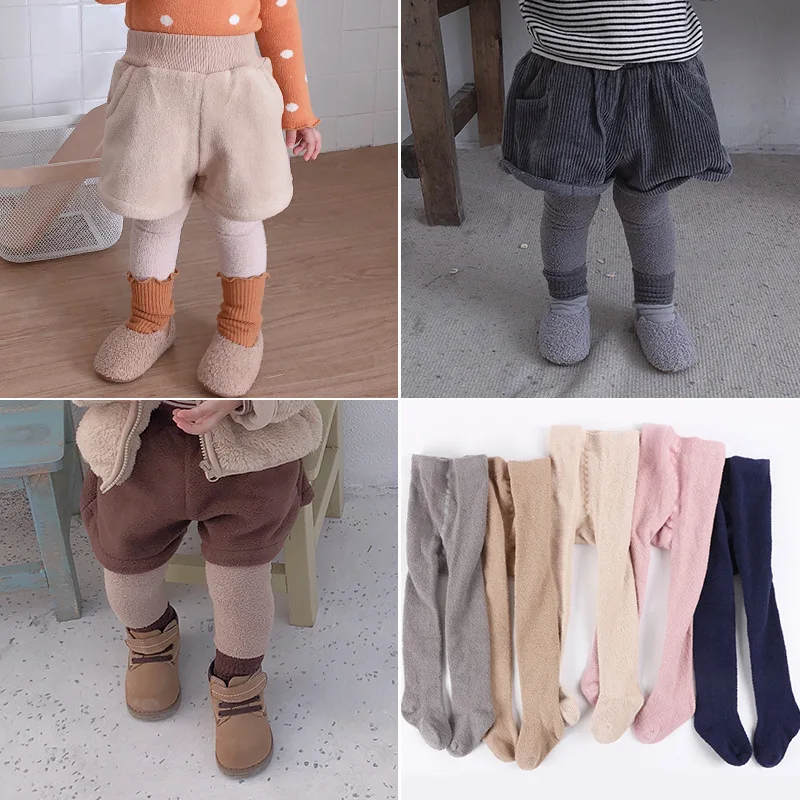 baby girls tights Coral velvet comfortable elastic bottom pantyhose girls stocking autumn and winter kids warm girls stockings