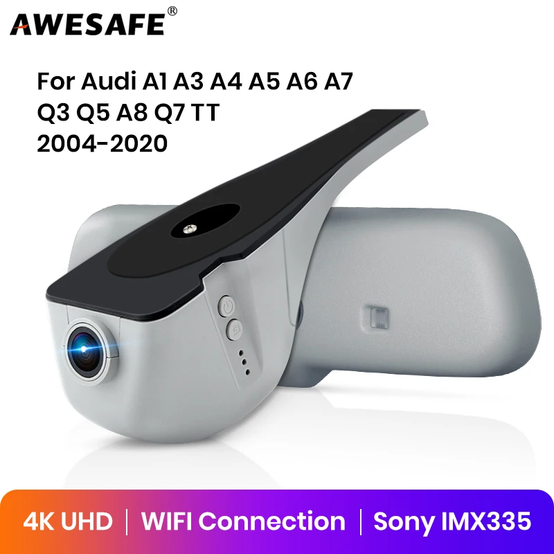 AWESAFE WiFi Автомобильный видеорегистратор Sony imx335 чип Novatek UHD 4K для Audi A1 A3 A4 A5 A6 A7 A8 Q3 Q5 Q7