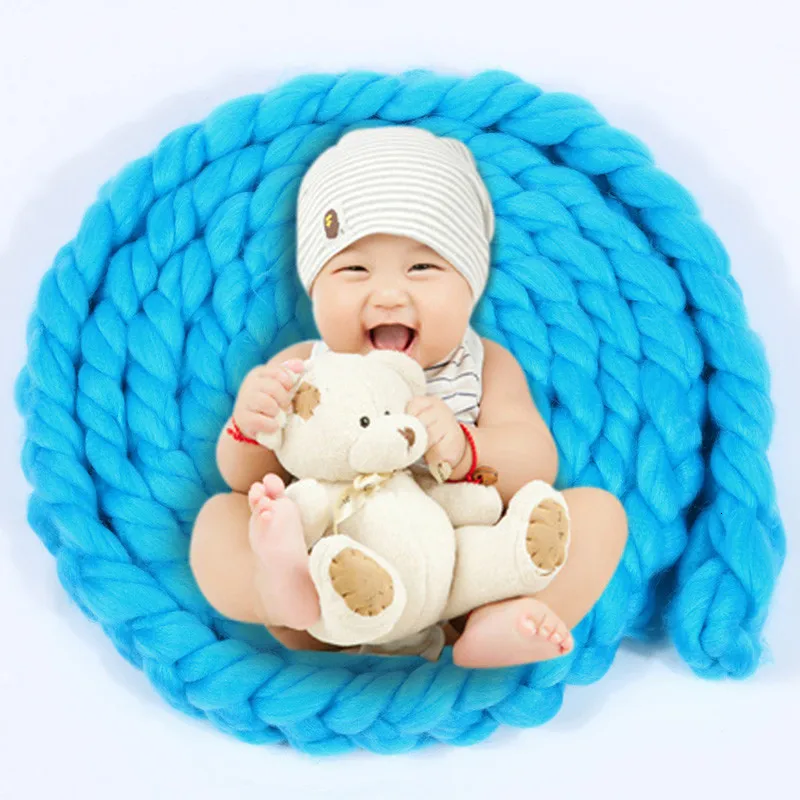 Детское трикотажное одеяло s новорожденный реквизит для фотосъемки, аксессуары для фотографического фона вязаный крючком одеяло коврик