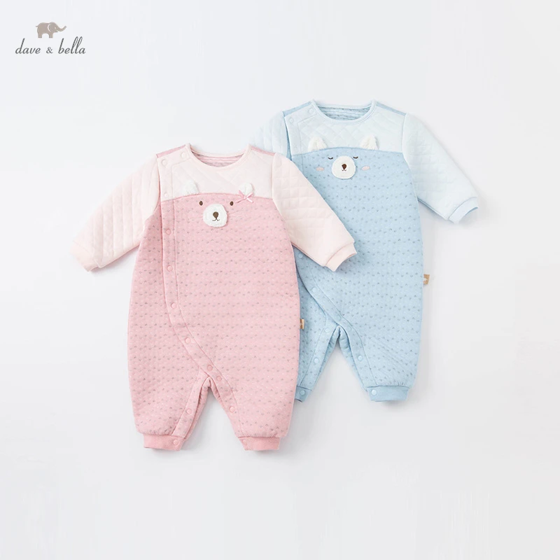 

DBH19156 dave bella winter new born baby unisex fashion cartoon jumpsuits infant toddler clothes children romper 1 piece