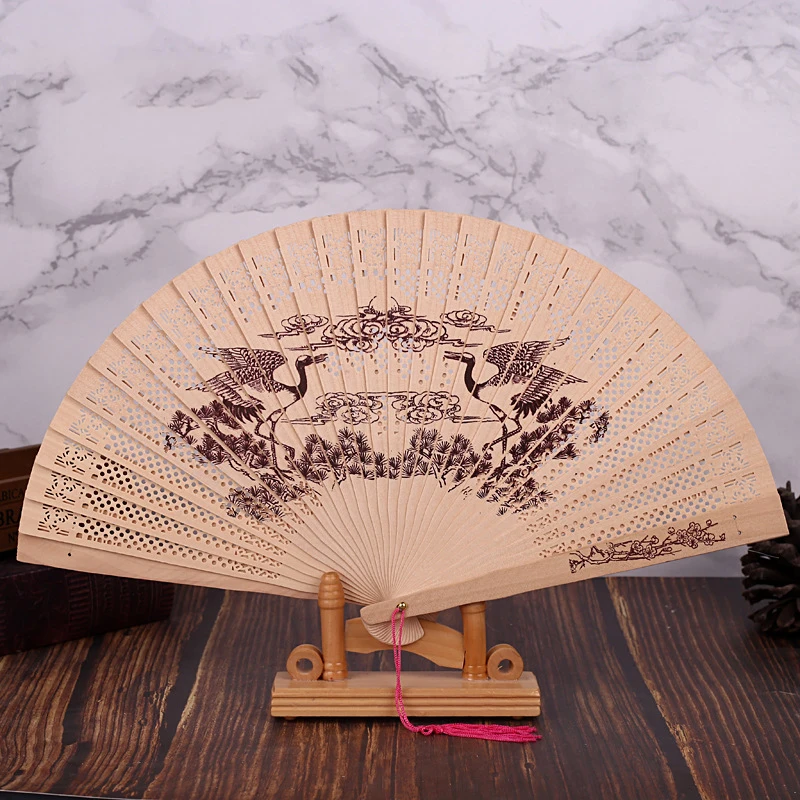 Chinese Folding Fan Wood Hand Bamboo Pocket for Home Decor Decoracion | Дом и сад
