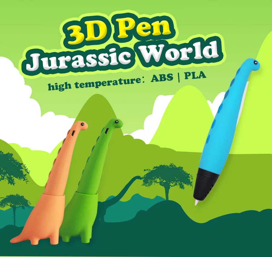 3D pen supports ABS and PLA filament DIY drawing pen with LCD display pen with 5V 2A adapter