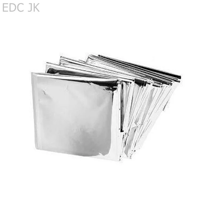 Outdoor Waterproof Life-saving Military Sos Emergency Blanket Survival Gear Rescue Insulation Curtain Blankets Silver 210*140CM Emergency Blanket