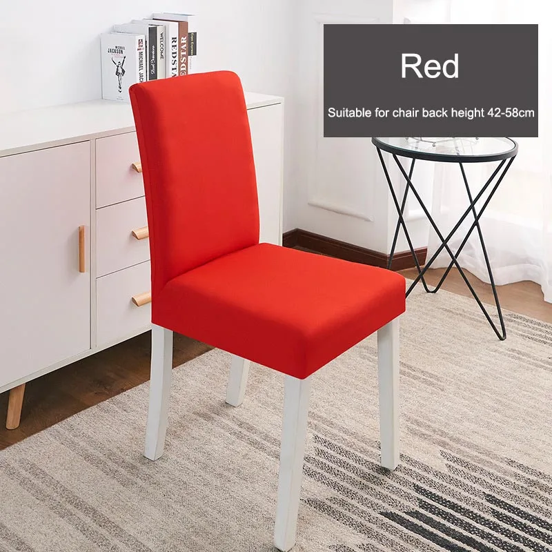 Fashion 4/6PCS/Set Solid Color Chair Cover Spandex Stretch Elastic Slipcovers Xmas Chair Covers For Dining Room Wedding Banquet