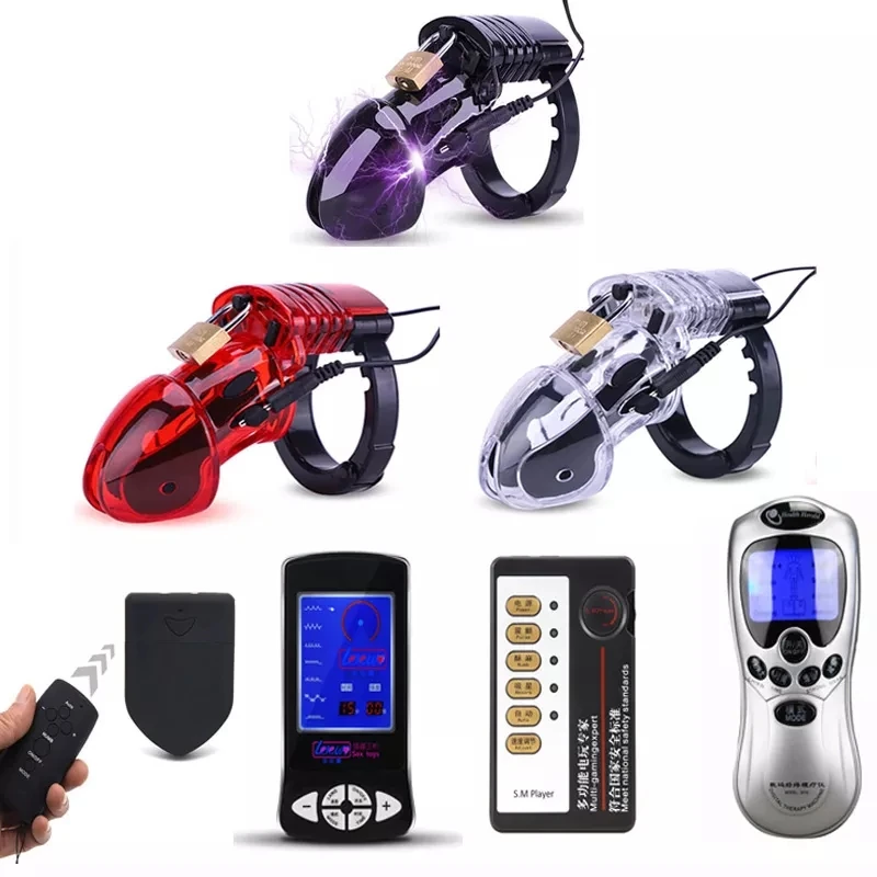 Wireless Remote Control Electro Shock CB6000 Male Lock With Adjustable Ring Chastity Belt BDSM Device Cock Cage For Man | Красота и