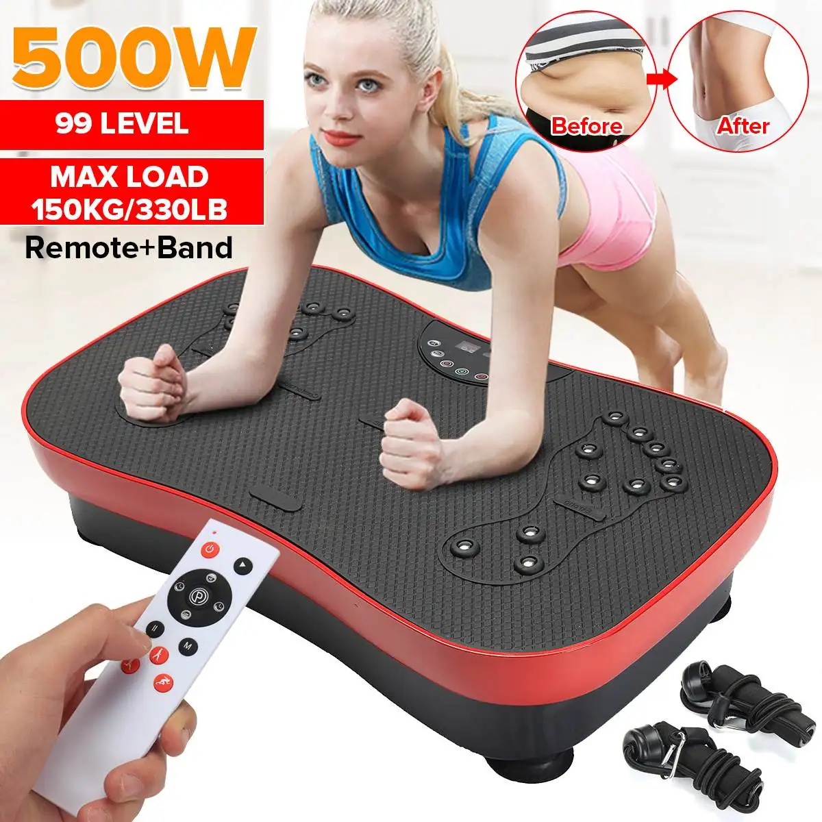 220v 500w Vibration Machine Exercise Platform Massager Body Fitness