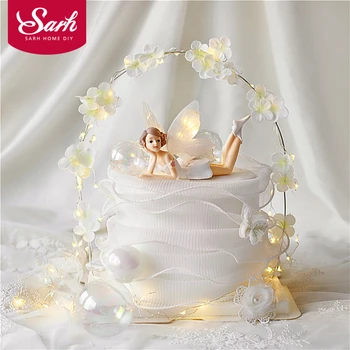 

Flower arch Fairy Girl Happy Birthday Cake Topper Party Decoration for Lady Birthday Party Supplies Lovely Gifts