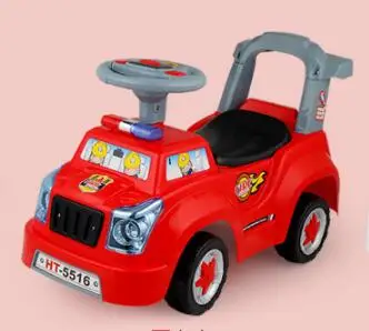 Детский музыкальный скручивающийся самокат с четырьмя колесами, скручивающаяся машина, может сидеть, ходунки для малышей, музыкальная ножка для вождения автомобиля - Цвет: Красный