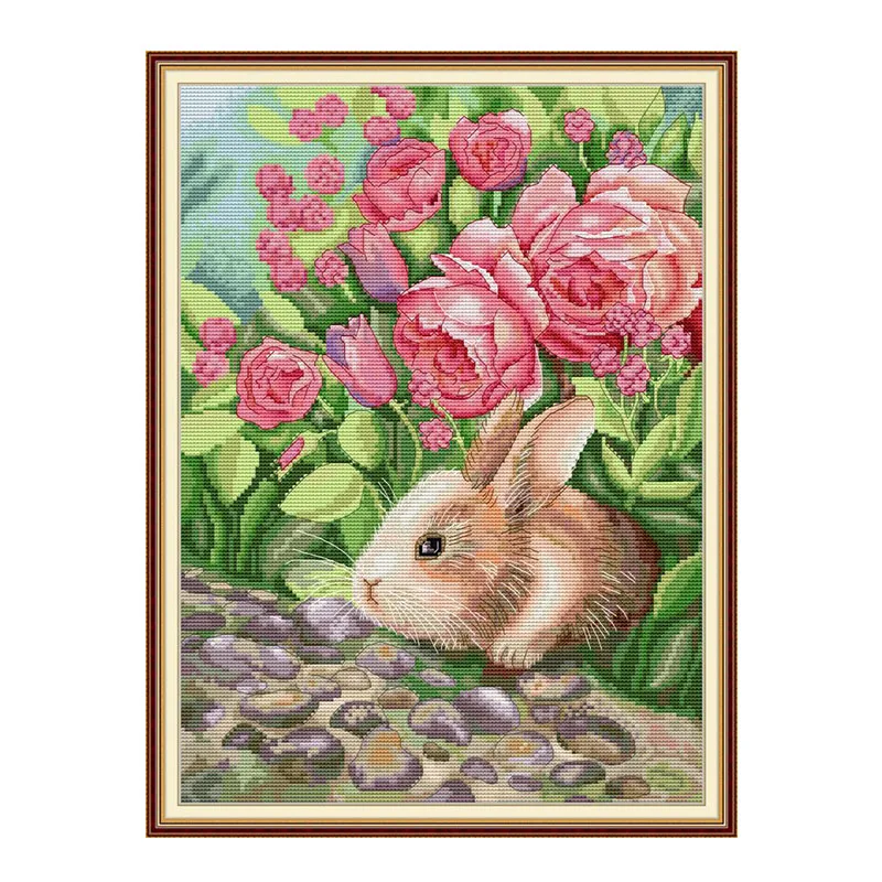 

Набор для вышивки крестиком с изображением кролика, aida 14ct 11ct