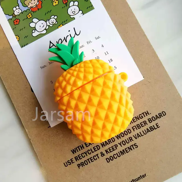 Cartoon For airpods case Silicone Cover For airpods Case Cute Earphone 3D Headphone case Protective 3Dpineapple