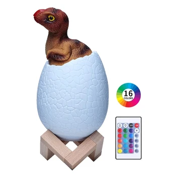 

3D Touch Sensor Night Light LED 16Colors RGB LED Dinosaur Egg Bedside Lamp Remote Control Nightlight Toy Rechargeable Table Lamp