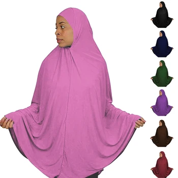 

One Piece Ramadan Muslim Women Prayer Large Hijab Scarf Hat Amira Headwrap Overhead Cover Islamic Head Wrap Shawl Headscarf Arab