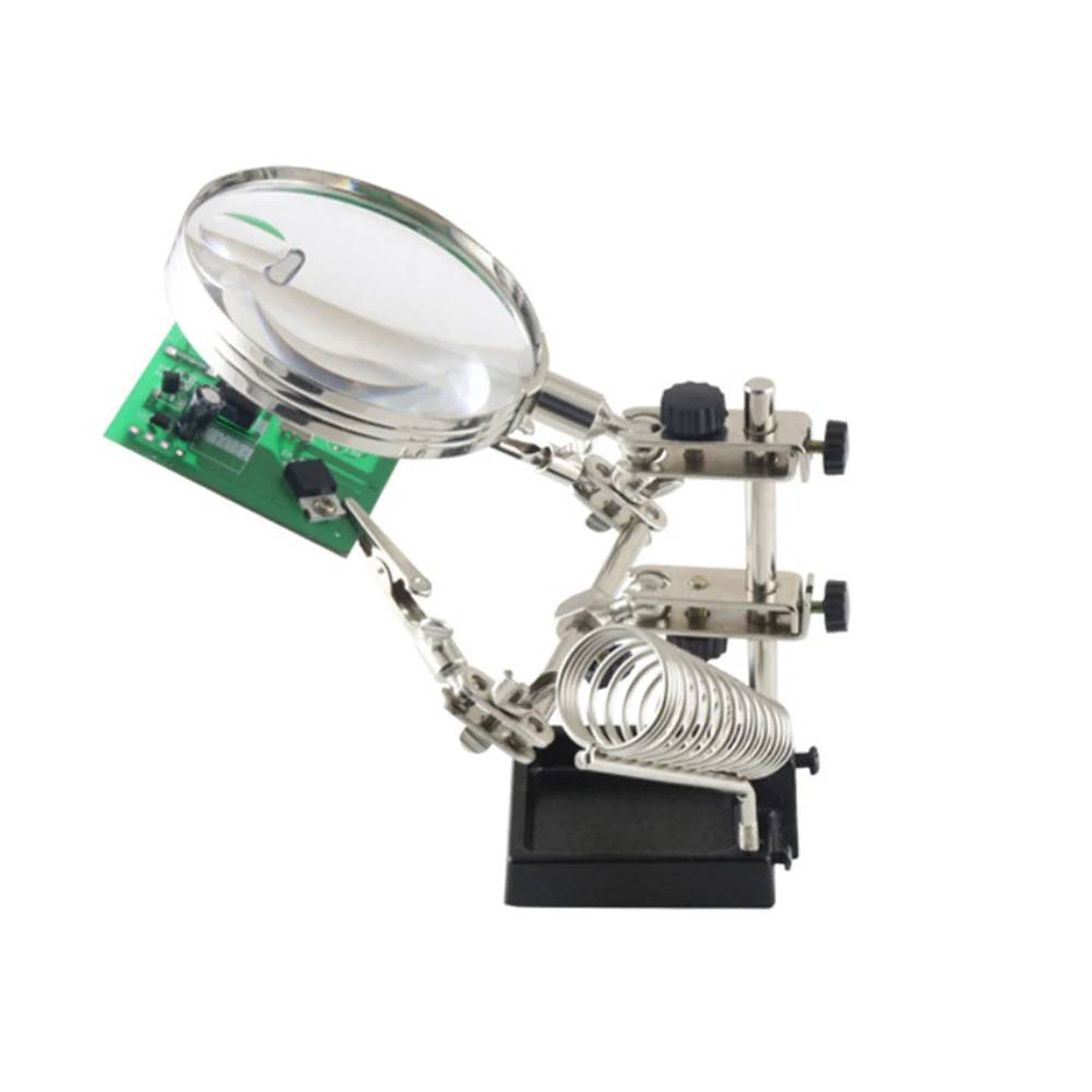 

Clip Type Magnifying Glass Jewelry Mobile Phone Maintenance Table Height Adjustment Magnifier With Soldering Iron Frame BST-268Z
