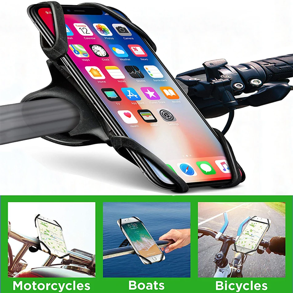 Universal Bike Motorcycle Mobile Phone Stand Holder Silicone Non-slip Buckle Pull Phone Mount Handlebar GPS Bicycle Accessories