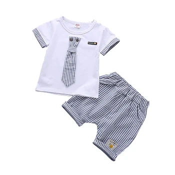 

Tie accessories Kids Sets Children Clothing For Boys Clothes Suit Summer New Kids fashion Set Children Baby Crawling Clothes