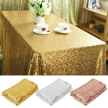 

Rectangle Glitter Sequin Tablecloth Sparkly Table Cover Banquet Wedding Party Decor 59X39inch