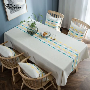 

FSISLOVER Waterproof Decorative Table Cloth Embroidery Tablecloth Rectangular Dining Table Cover Tafelkleed mesa nappe