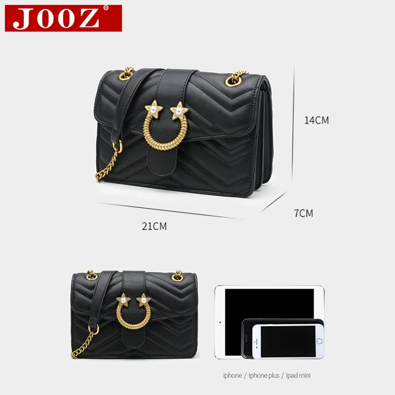 JOOZ fashion Vintage shoulder bag for women fringed rhombic chain bag wandering bag classic crossbody bag