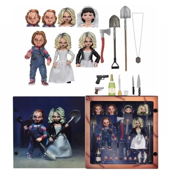 

NECA Bride Of Chucky Ultimate Chucky Tiffany Chucky Gets Lucky Double Set PVC Action Figure Collectible Toys Brinquedos 10CM