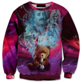 

CNUUIKOOEK Sweatshirts Hot Selling Men's 3D Miss Bear Printed Hoodie Long Sleeve Pullover Fashion Man Hoodies