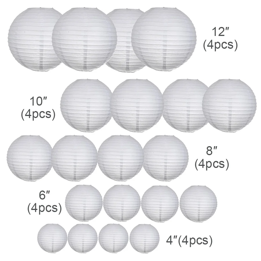 Relaxdays Lampion Chinois LED Abat-jour Papier Lanterne Boule 20 Cm Rond Decoration Set De 10 A Piles Colore 84694005