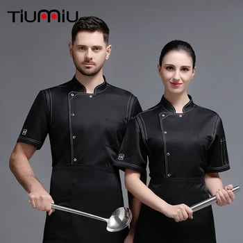 

High Quality Chef Uniform Shirt Summer Breathable Chef Jacket Unisex Chef Work Clothes Catering Cafe Hotel Waiter Cook Overalls