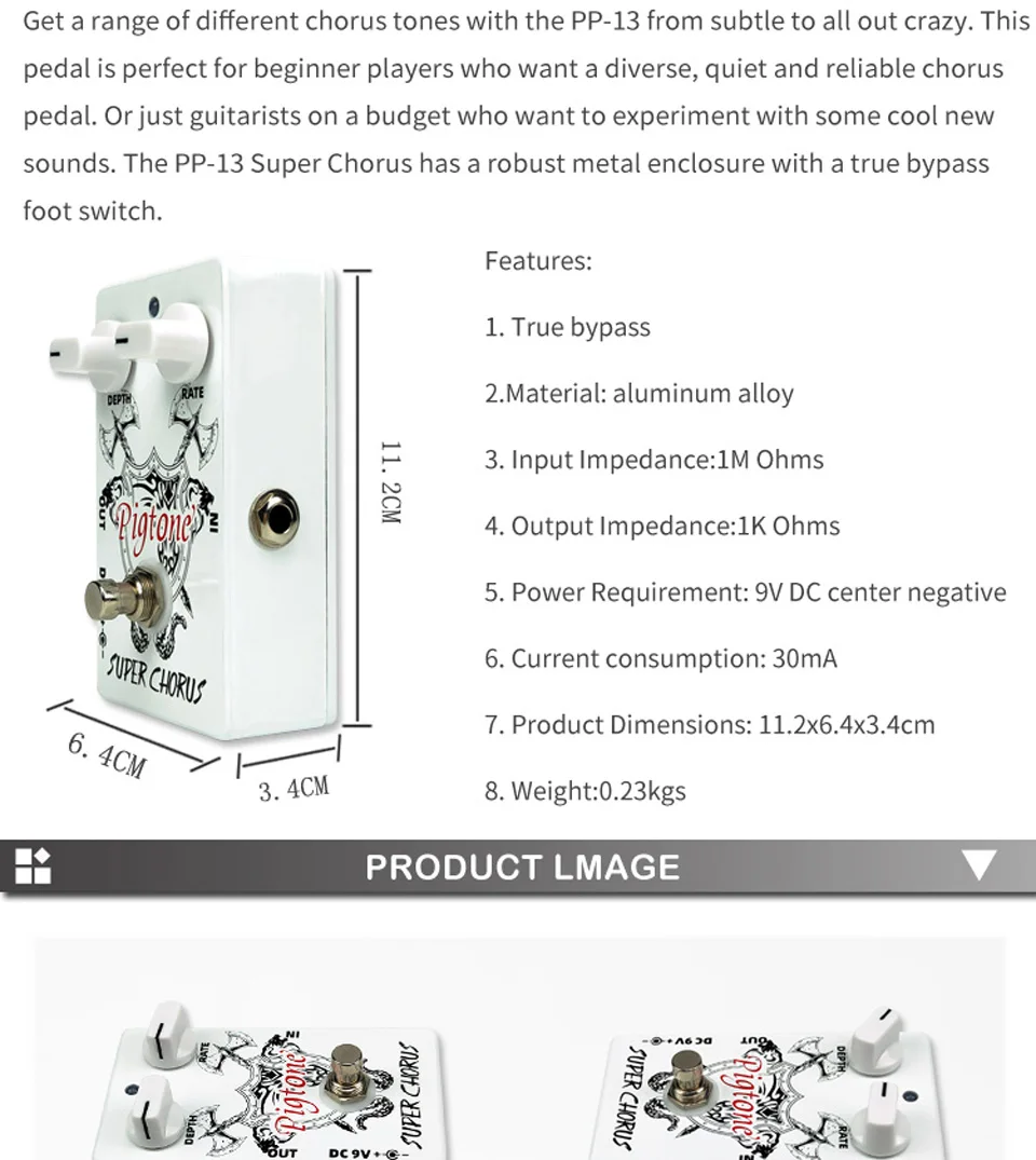 Pigtone PP-13, Супер Хор, гитара, педаль эффектов, акустическая электрогитара, аксессуары, педали эффектов, настоящий обход