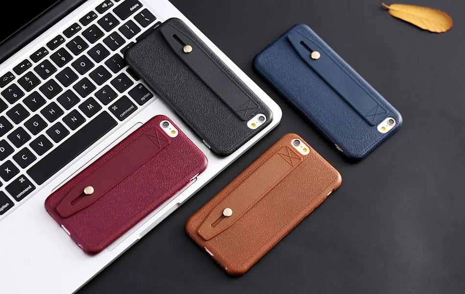 Vintage Case For iPhone 6 6S 7 Plus 5 5S SE Cover Flexible Hand Holder kickstand Leather Grain Silicone Cover For iPhone 6 6s 7 (1)