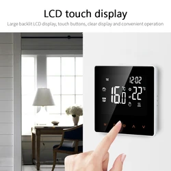 Aubess 16A/3A Thermostat Temperature Controller Work For Electric Floor Heating Water Gas Boiler With Touch Screen Panel