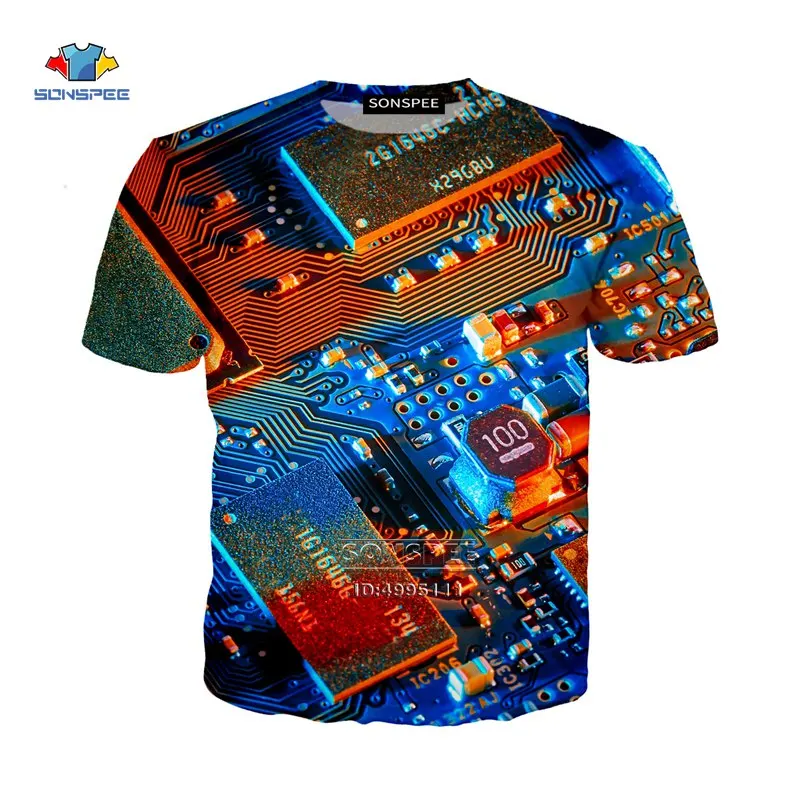 

YOJULY 3D Printed Unisex Colorful Computer Core circuit Board Hacker Casual O-neck T-shirt/Sweatshirt/Hooded hoodies/Zipper 096