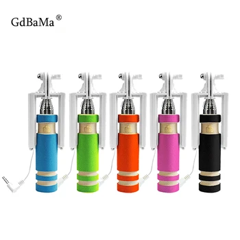 

Portable Mini Extendable Handheld Selfie Stick Wired Remote Shutter Monopod for All Brands Cell Phone Lightweight Phone tripod