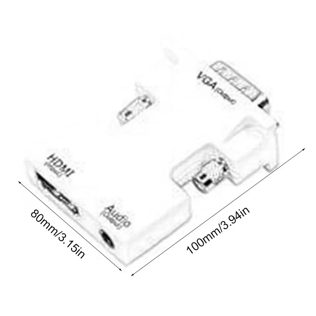 Портативный мини Hdmi в Vga с аудио питанием адаптер 1080P цифровые аналоговые и видео