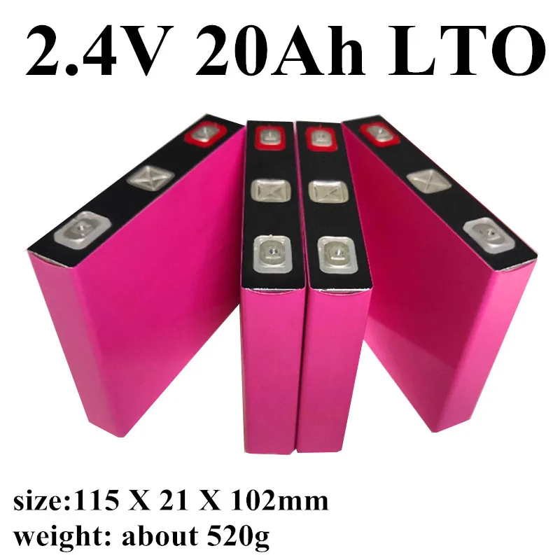 Batería de titanato de litio, pila de 2,4 V, 20Ah, 20000 ciclos, 12V