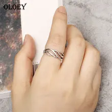 OLOEY,, твердые, 925 пробы, серебряные, открытые кольца для женщин, Корея, Ретро стиль, кольцо на палец с отверстиями, Bague, изысканные, вечерние, ювелирные изделия, подарки YMR960
