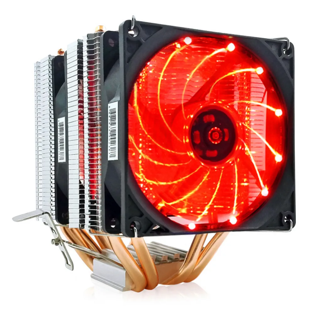 Компьютерные тепловые аксессуары для раковины cpu охладитель воздуха Низкий рабочий шум красочный свет одиночный двойной вентилятор 3 цвета