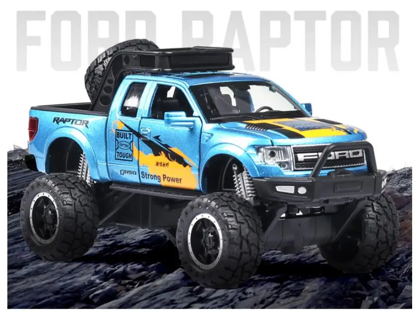Модель автомобиля из 1:32 сплава, высокое моделирование Ford F150 пикапа, звук и светильник