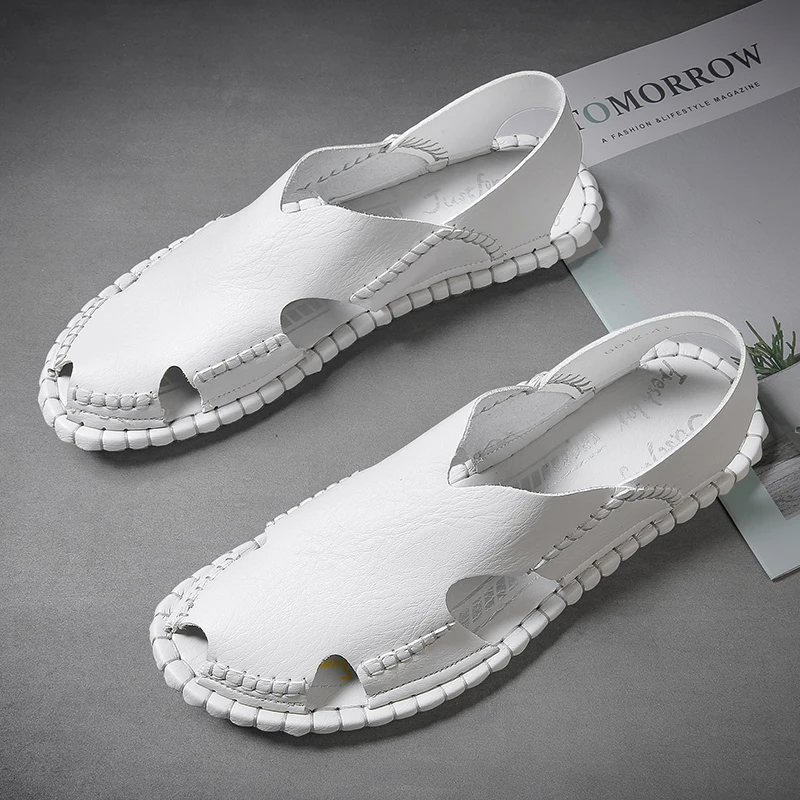 Zapatos informales de piel a la moda cómodos para hombre, zapatos