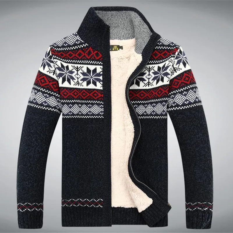 

Cotton Wool 2020 Winter Sweater Thicken Fleece Men Cardigan Knitted Blusa Masculina Men's Sweatercoat Size S -3XL Knitwear