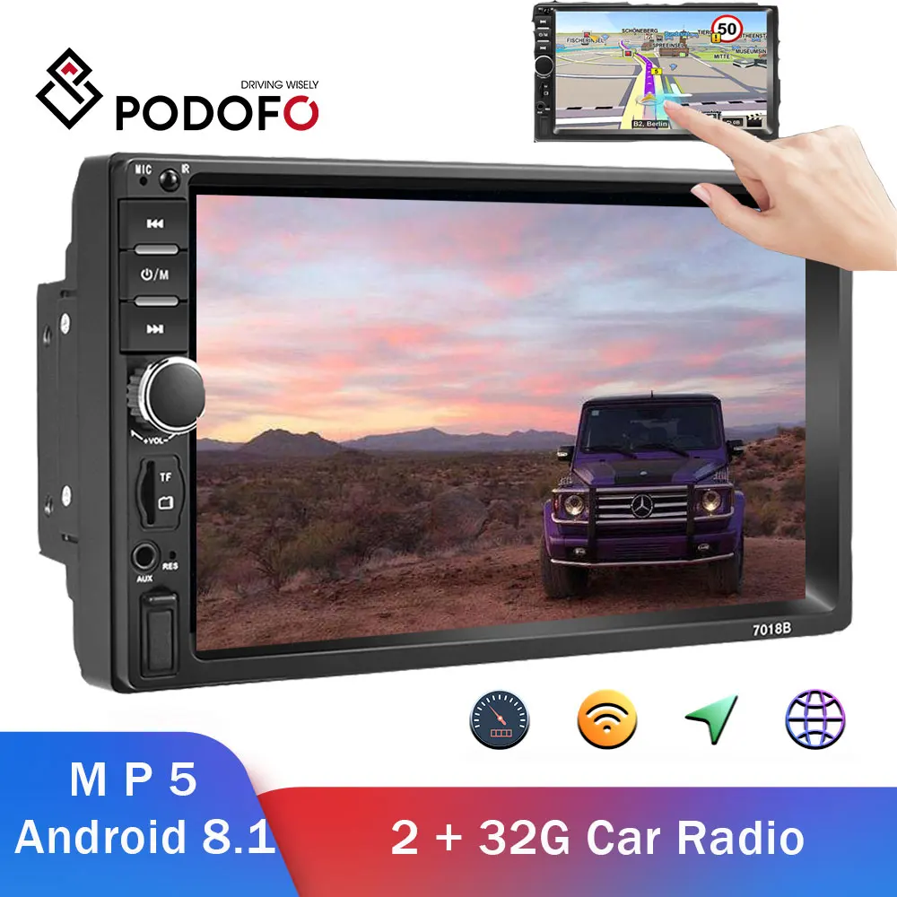 ^Cheap Podofo Car Radio Android 8.1 2Din Car Multimedia MP5 Player Radio 2+32G 2din Stereo For Universal For Golf/Polo/VW/Toyota/Nissan