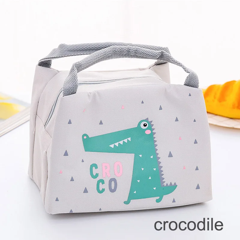 crocodile 1 шт. сумка для обедов Tote теплоизолированные сумки-холодильники портативные женские детские Ланчбокс с рисунком животных для пикника Сумка для ланча - Цвет: crocodile