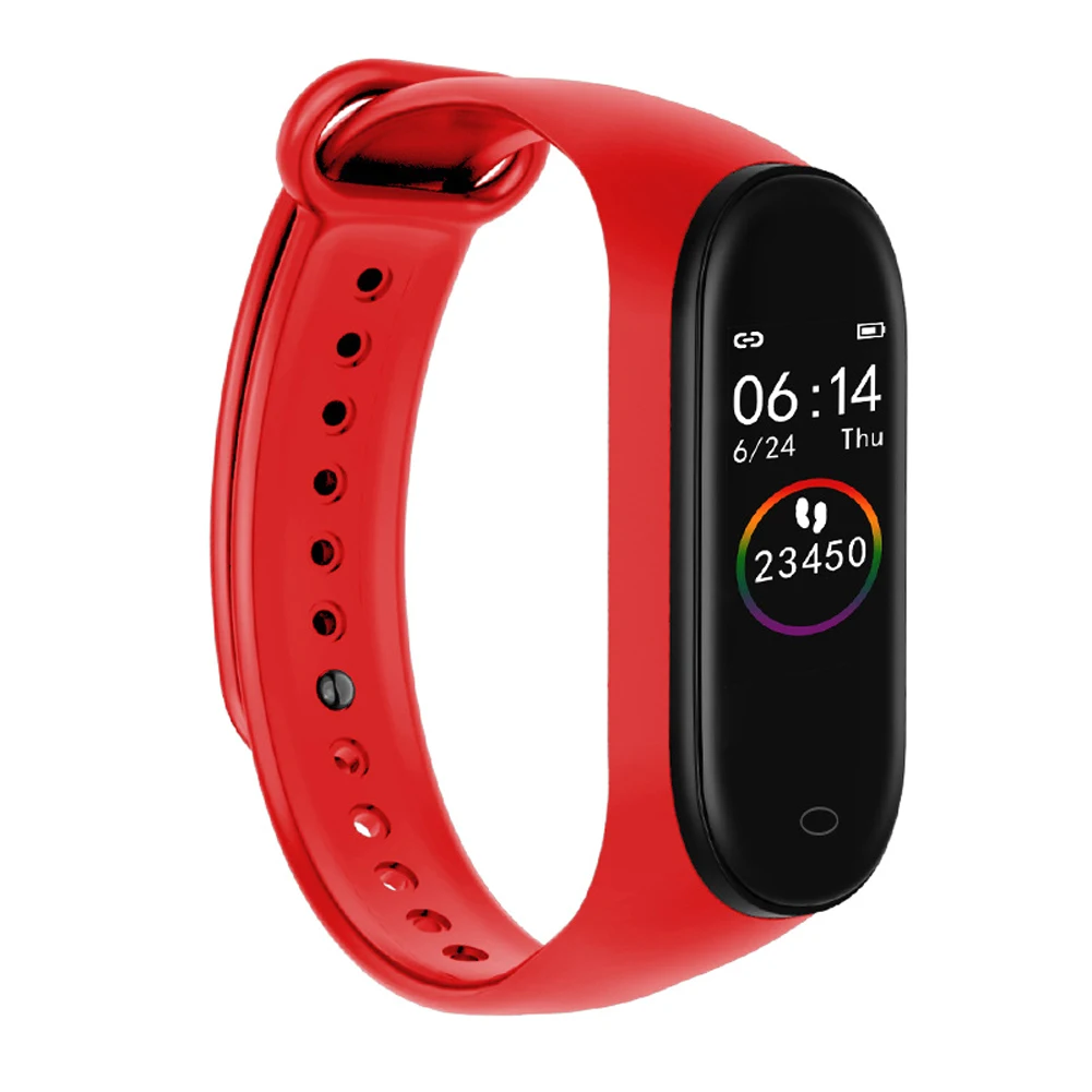 Умные часы M 4, фитнес-браслет, пульсометр, монитор артериального давления, умный браслет, фитнес-трекер, умные часы для Android IOS - Цвет: Charger Red