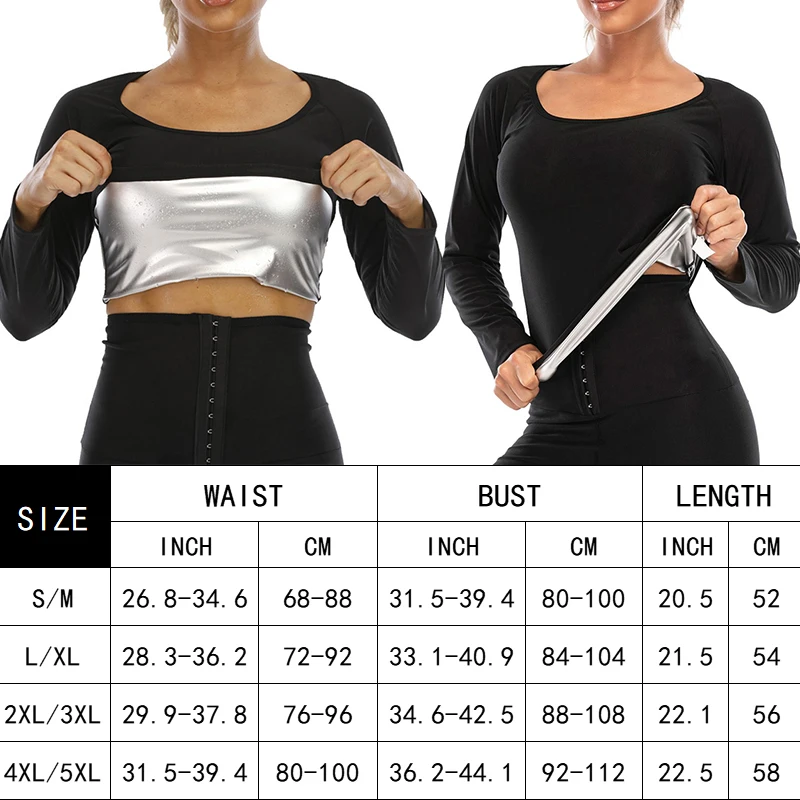Description Picture 2 of itemSauna Suit for Women Sweat Set Workout Shapewear Long Sleeve Fat Burning Shirt Body Shaper Underwear Thermal Weight Loss Corset