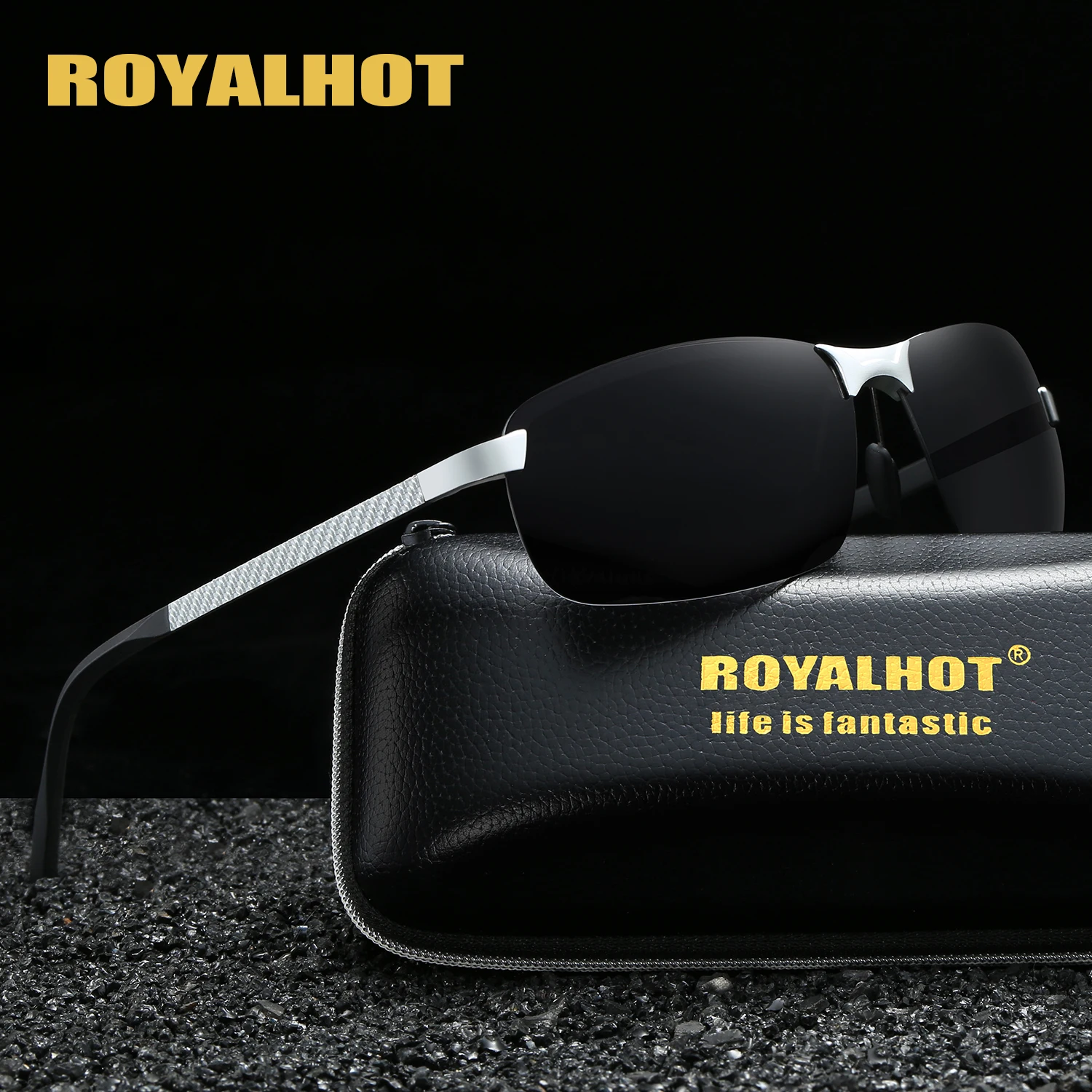 RoyalHot мужские женские поляризационные крутые сплав Прямоугольная оправа