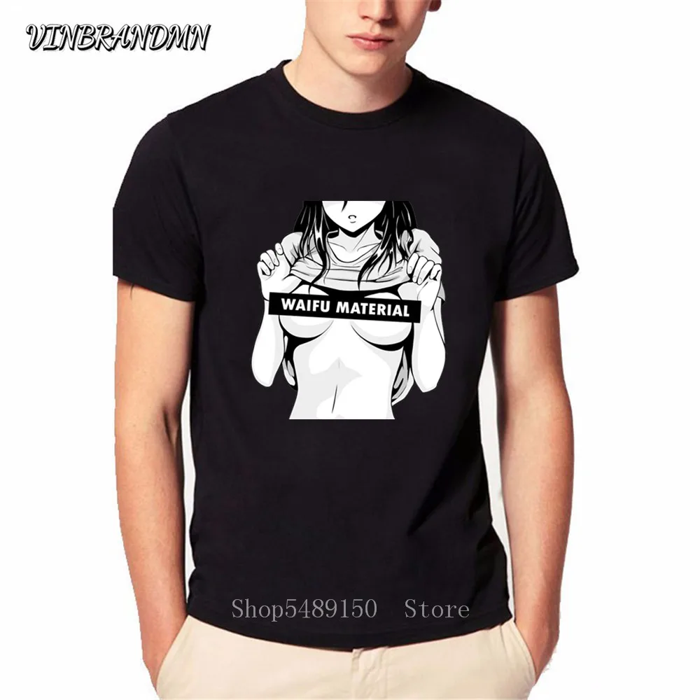 Waifu Материал рубашка Сексуальная аниме отаку Ahegao футболка hombre camiseta хип-хоп Манга
